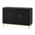 Kredens czarny MDF z metalowy
