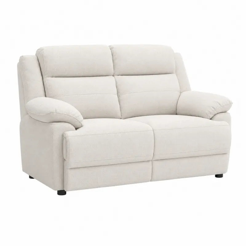 Sofa dwuosobowa kremowa tkanina poliestrowa 150 x