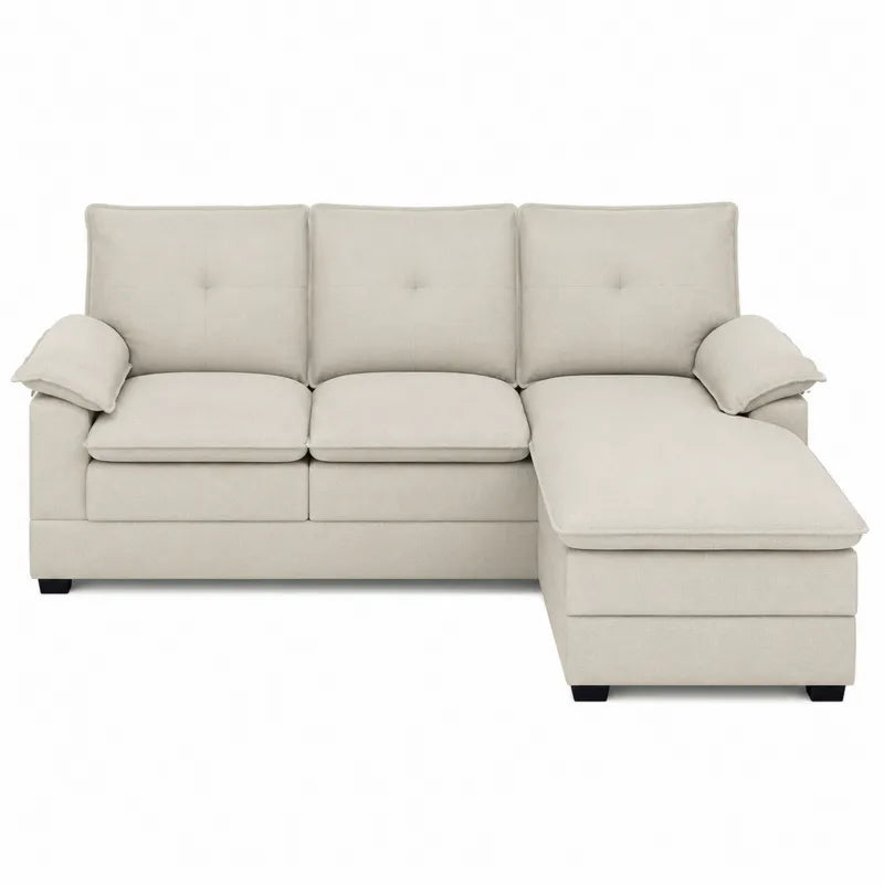 Be?owa sofa naro?na z tkaniny z