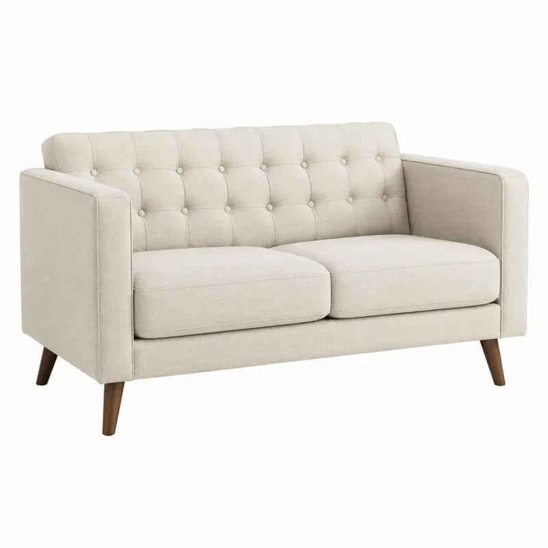 Dwuosobowa sofa z tkaniny lnia